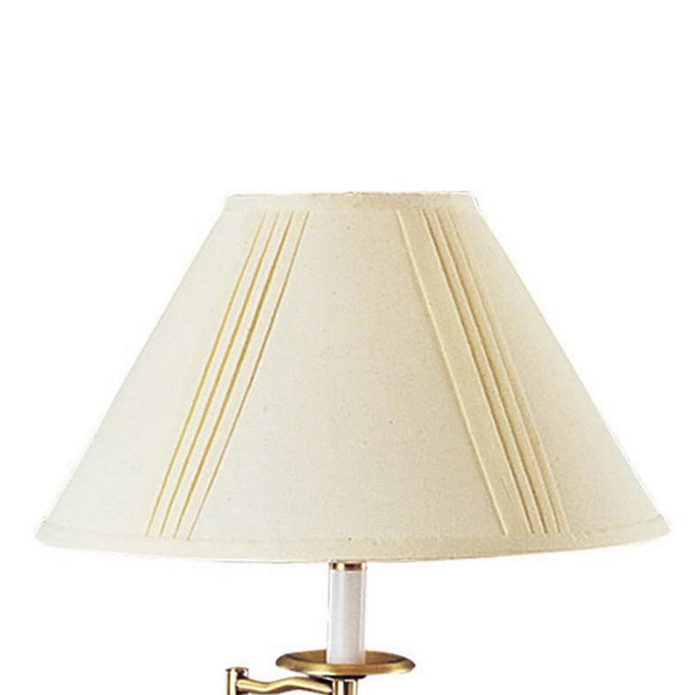 150W Metal Table Lamp with Swing Arm and Fabric Conical Shade,Set of 4,Gold By Casagear Home BM220866