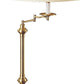 150W Metal Table Lamp with Swing Arm and Fabric Conical Shade,Set of 4,Gold By Casagear Home BM220866