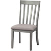 Vertical Slatted Curved Back Side Chair with Fabric Seat, Set of 2, Gray By Casagear Home