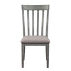 Vertical Slatted Curved Back Side Chair with Fabric Seat Set of 2 Gray By Casagear Home BM220888