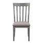 Vertical Slatted Curved Back Side Chair with Fabric Seat Set of 2 Gray By Casagear Home BM220888