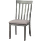 Vertical Slatted Curved Back Side Chair with Fabric Seat Set of 2 Gray By Casagear Home BM220888