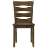 Transitional Ladder Back Side Chair with Leatherette Seat Set of 2 Brown By Casagear Home BM220891