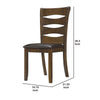 Transitional Ladder Back Side Chair with Leatherette Seat Set of 2 Brown By Casagear Home BM220891