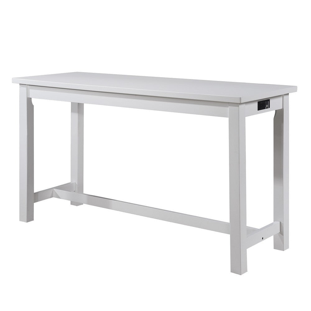 1 Drawer Counter Height Table with Backless Stools,Set of 4,White and Gray By Casagear Home BM220895