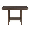 Wooden Counter Height Table with 1 Bottom Shelf and Lazy Susan Brown By Casagear Home BM220899