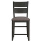 Counter Height with Chair with Ladder Backrest and Fabric Padded Seat Gray By Casagear Home BM220917