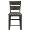 Counter Height with Chair with Ladder Backrest and Fabric Padded Seat Gray By Casagear Home BM220917