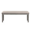 Rectangular Style Wooden Bench with Fabric Upholstered Seat Gray By Casagear Home BM220936