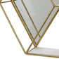 Hexagonal Shaped Metal Wall Shelf with 2 Display Cases Gold and White By Casagear Home BM221173