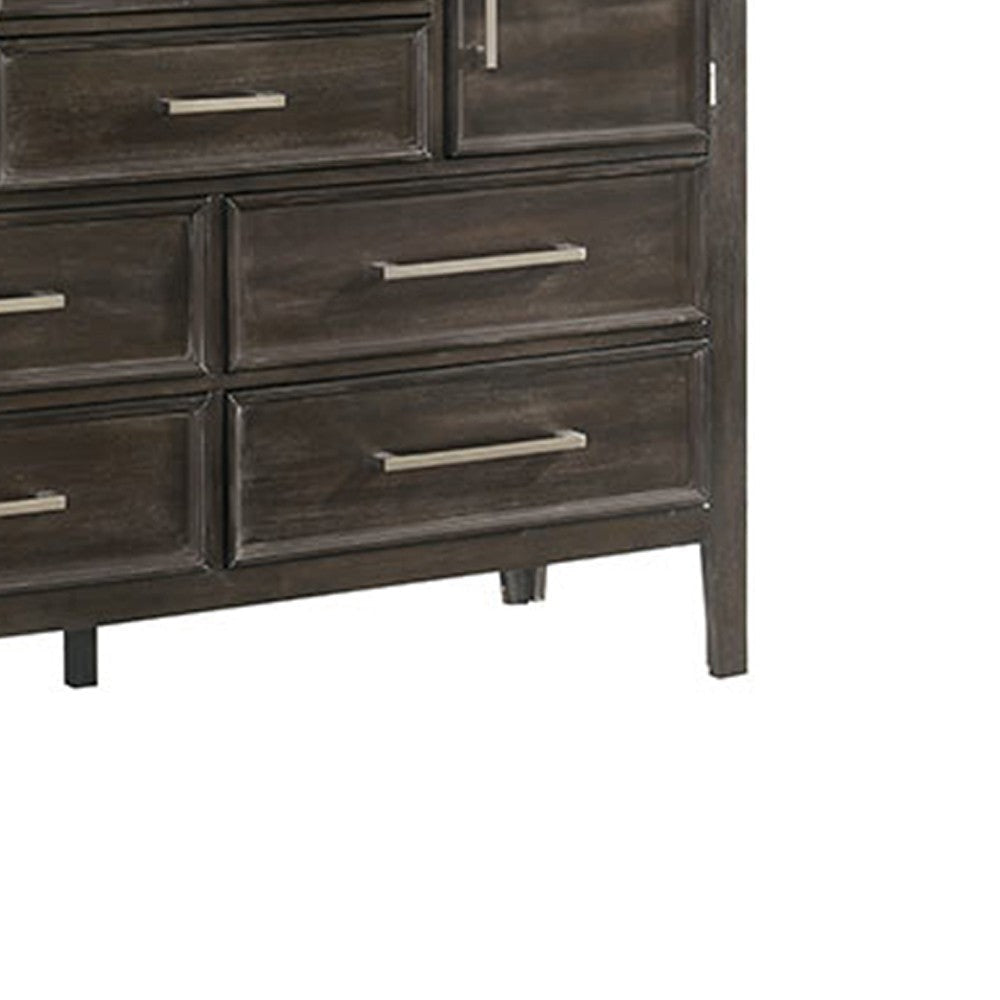 Wooden Dresser with 6 Spacious Drawers and 2 Cabinets Brown By Casagear Home BM221225