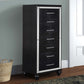 63" 7-Drawer Lingerie Chest with Mock Croc Panels, Black By Casagear Home