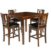 Wooden 5 Piece Counter Height Dining Set, Brown and Black By Casagear Home