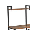 Wooden Utility Storage with 5 Shelves and Wire Basket Brown and Black BM221272