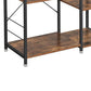 Wooden Utility Storage with 5 Shelves and Wire Basket Brown and Black BM221272