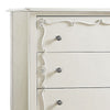 Traditional 5 Drawer Wooden Chest with Curved Base and Rosette Knobs,White By Casagear Home BM221367