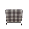 Fabric Accent Chair with Checkered Pattern and Angled Metal Legs Gray By Casagear Home BM221432