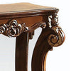 Intricately Carved Wooden Side Table with Scrolled Legs,Brown By Casagear Home BM221510