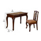 2 Piece Wooden Desk and Chair Set with Cabriole Legs Support Brown By Casagear Home BM221547