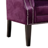 Fabric Upholstered Loveseat with Button Tufted Tall Backrest Purple By Casagear Home BM221606