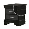 2 Drawer Wooden Nighstand with Horizontal Pull and Studded Accent Black By Casagear Home BM222442