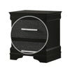 2 Drawer Wooden Nighstand with Horizontal Pull and Studded Accent Black By Casagear Home BM222442