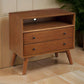 26" 2-Drawer Nightstand with Open Compartment, Brown By Casagear Home