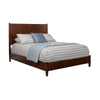 Mid Century Modern Wooden California King Bed with Round Legs Brown By Casagear Home BM222505