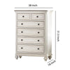 5 Drawer Wooden Chest with Distressed Detail Antique White and Brown By Casagear Home BM222644