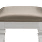 Leatherette Padded Vanity Stool with Tapered Legs and Molded Detail Silver By Casagear Home BM222649