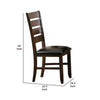 Faux Leather Upholstered Wooden Side Chair with Ladder Back Design Set of 2 Brown By Casagear Home BM222673