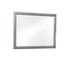 Wooden Square Mirror with Molded Details and Dual Texture Gray By Casagear Home BM222706