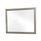 Wooden Square Mirror with Molded Details and Dual Texture Gray By Casagear Home BM222706