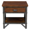 Wooden Nightstand with Metal Block Legs and Open Shelf Brown By Casagear Home BM222710