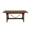 Wooden Dining Table with Extendable Leaf and Block Legs Brown By Casagear Home BM222716