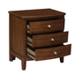 Wooden Nightstand with 3 Spacious Drawers and Knobs Brown By Casagear Home BM222724