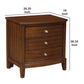 Wooden Nightstand with 3 Spacious Drawers and Knobs Brown By Casagear Home BM222724