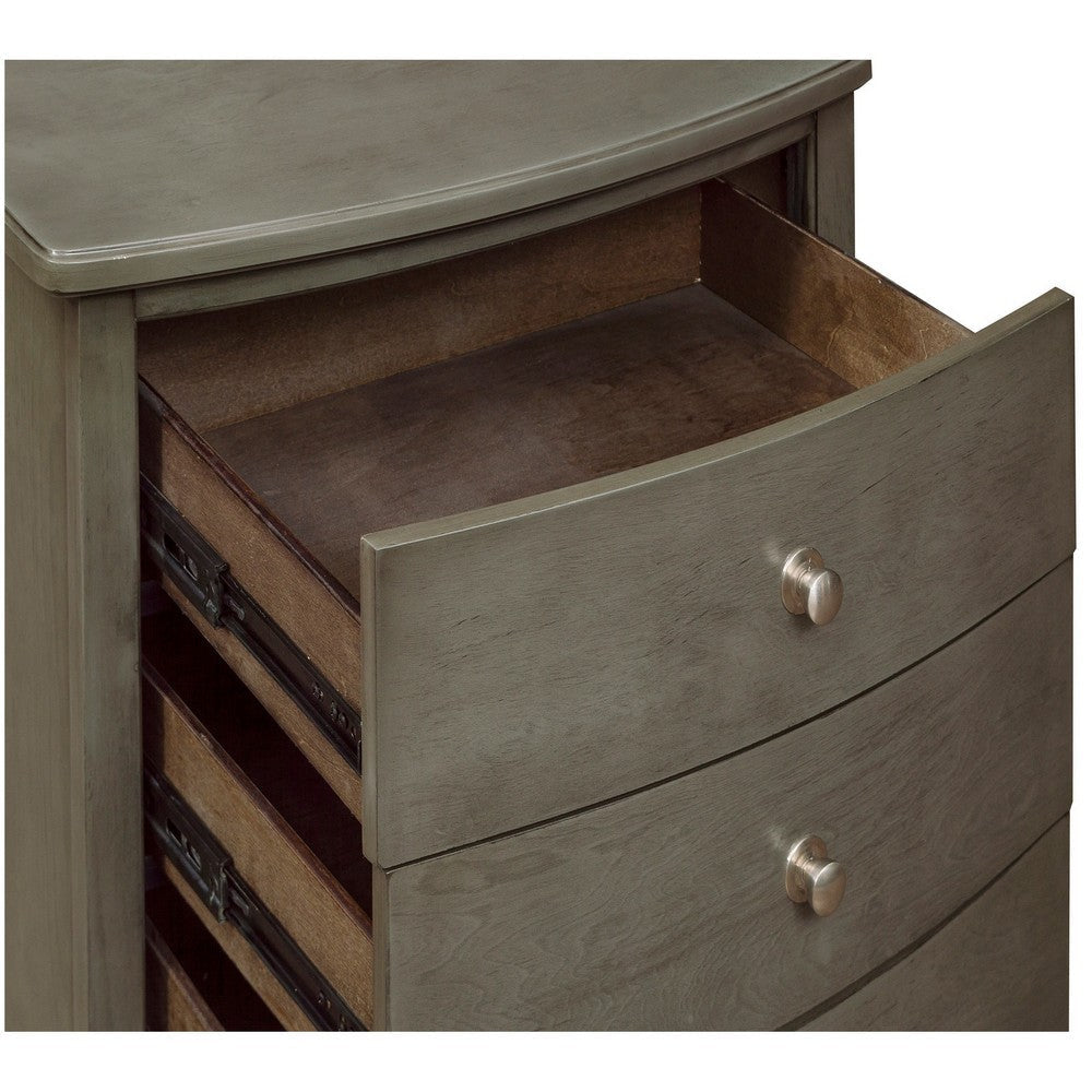 Wooden Nightstand with 3 Spacious Drawers and Knobs Gray By Casagear Home BM222726