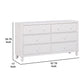 6 Drawer Wooden Dresser with Turned Legs and Round Knobs White By Casagear Home BM222739