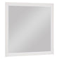 Transitional Style Square Wooden Frame Mirror White By Casagear Home BM222740