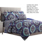 Split 6 Piece Reversible Printed Twin Size Complete Bed Set Blue By Casagear Home BM222765