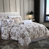 Lyon 6 Piece Floral King Comforter Set with Shirring The Urban Port Beige and Brown By Casagear Home BM222809