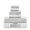 Porto 6 Piece Dual Tone Towel Set with Jacquard Grid Pattern The Urban Port White By Casagear Home BM222848