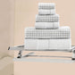 Porto 6 Piece Dual Tone Towel Set with Jacquard Grid Pattern The Urban Port White By Casagear Home BM222848