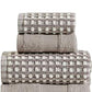 Porto 6 Piece Dual Tone Towel Set with Jacquard Grid Pattern The Urban Port Beige By Casagear Home BM222850