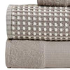 Porto 6 Piece Dual Tone Towel Set with Jacquard Grid Pattern The Urban Port Beige By Casagear Home BM222850