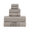 Porto 6 Piece Dual Tone Towel Set with Jacquard Grid Pattern The Urban Port Beige By Casagear Home BM222850