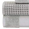 Porto 6 Piece Dual Tone Towel Set with Jacquard Pattern The Urban Port Light Gray By Casagear Home BM222851