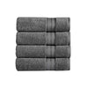 Bergamo 4 Piece Spun loft Fabric Towels with Stripe Pattern The Urban Port,Dark Gray By Casagear Home