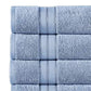 Bergamo 4 Piece Spun loft Fabric Towels with Striped Pattern The Urban Port Blue By Casagear Home BM222863